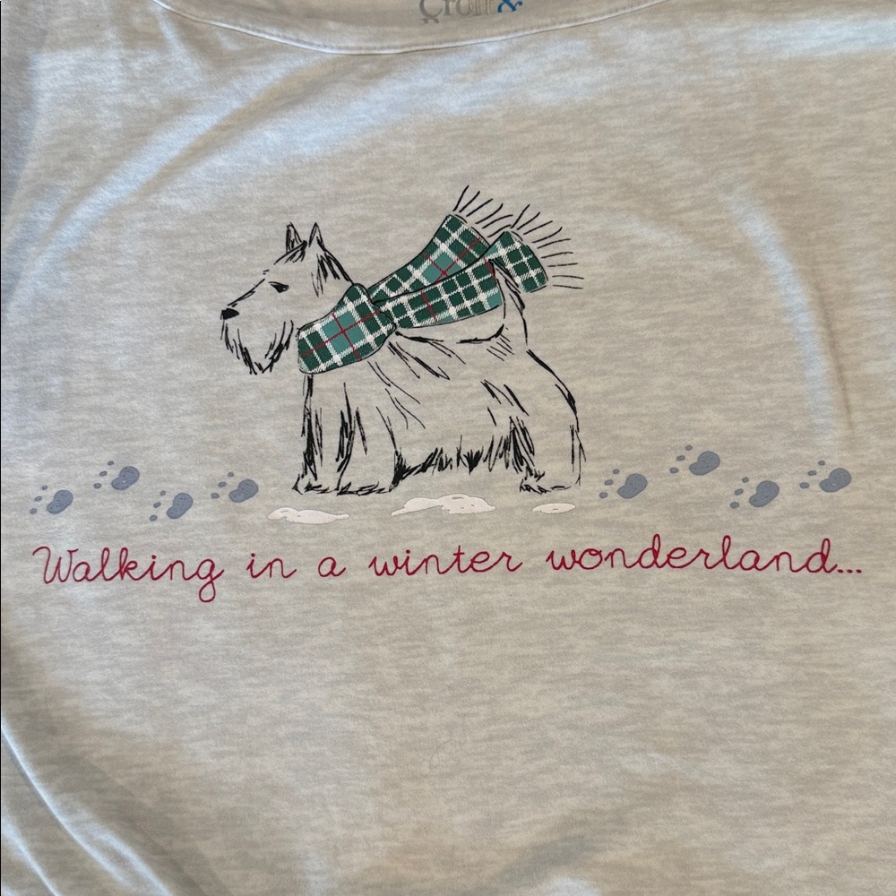 Croft & Barrow Medium Soft Serra Night Shirt Scotty dog winter wonderland nwot